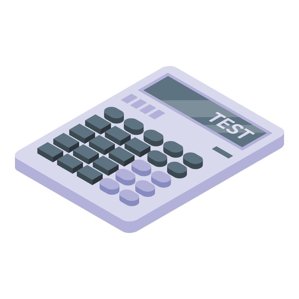 ícone da calculadora de teste, estilo isométrico vetor