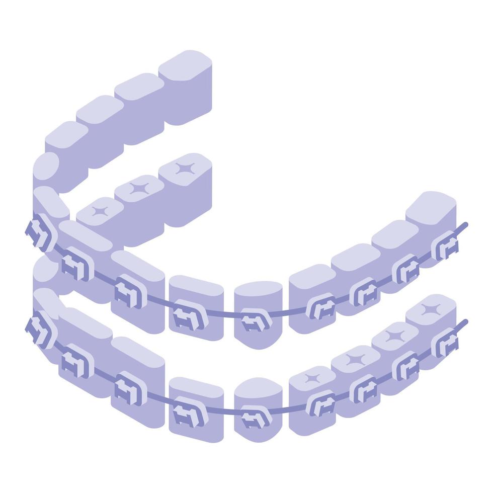 ícone de aparelho dentário de sorriso, estilo isométrico vetor
