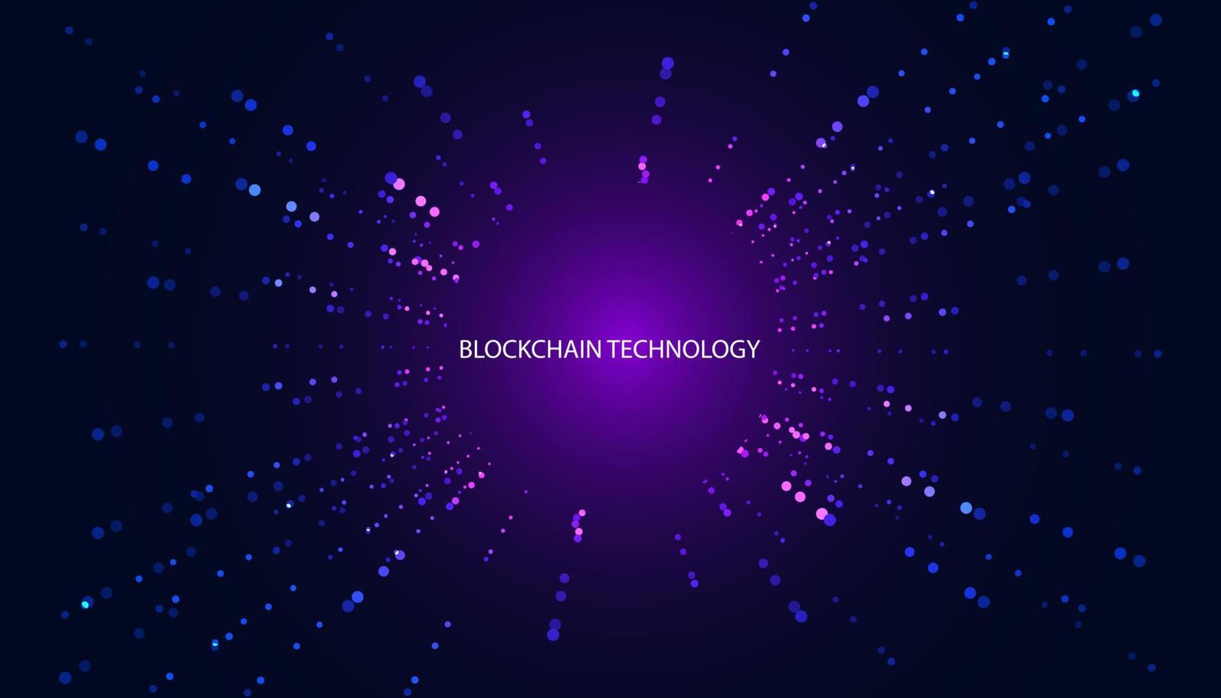 tecnologia digital blockchain abstrata azul moderno sobre fundo azul fundo roxo bonito do espaço da cópia vetor