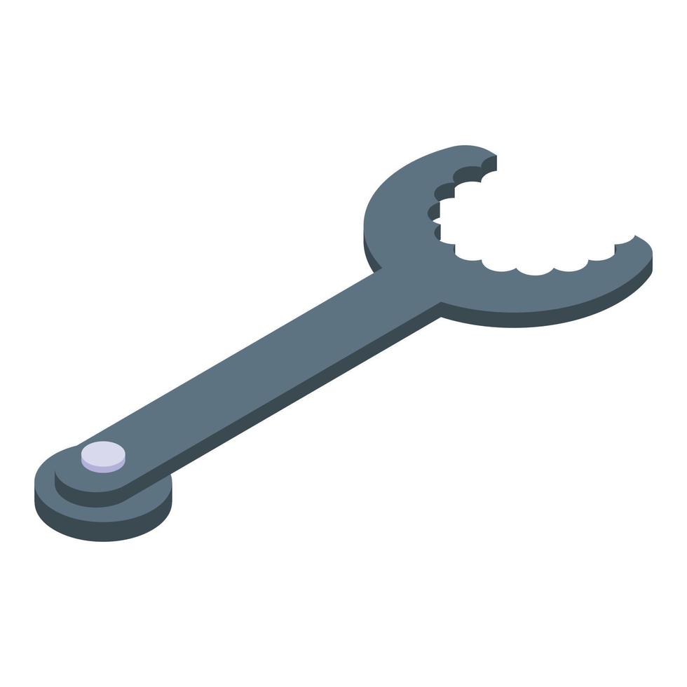 ícone da ferramenta garfo de reparação de bicicletas, estilo isométrico vetor