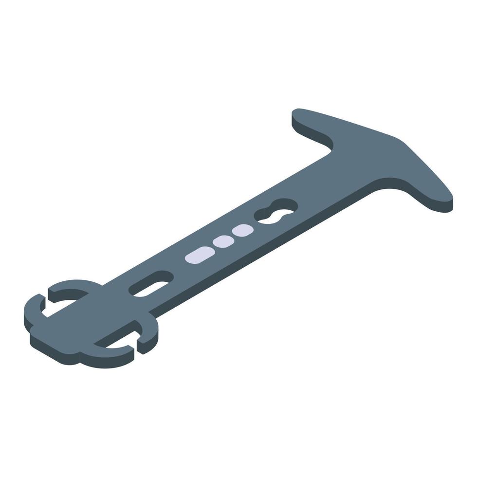 ícone de chave de ferramenta de reparo de bicicleta, estilo isométrico vetor