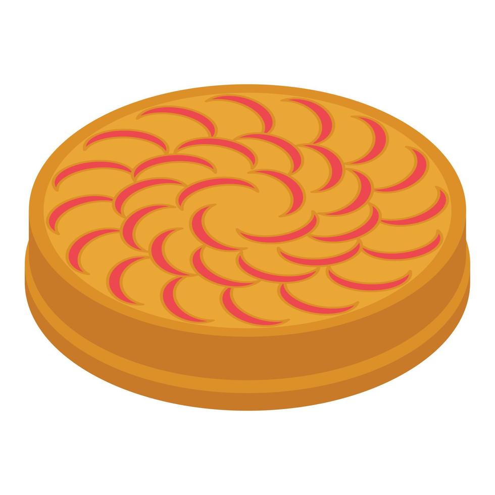 ícone de torta de maçã outono, estilo isométrico vetor