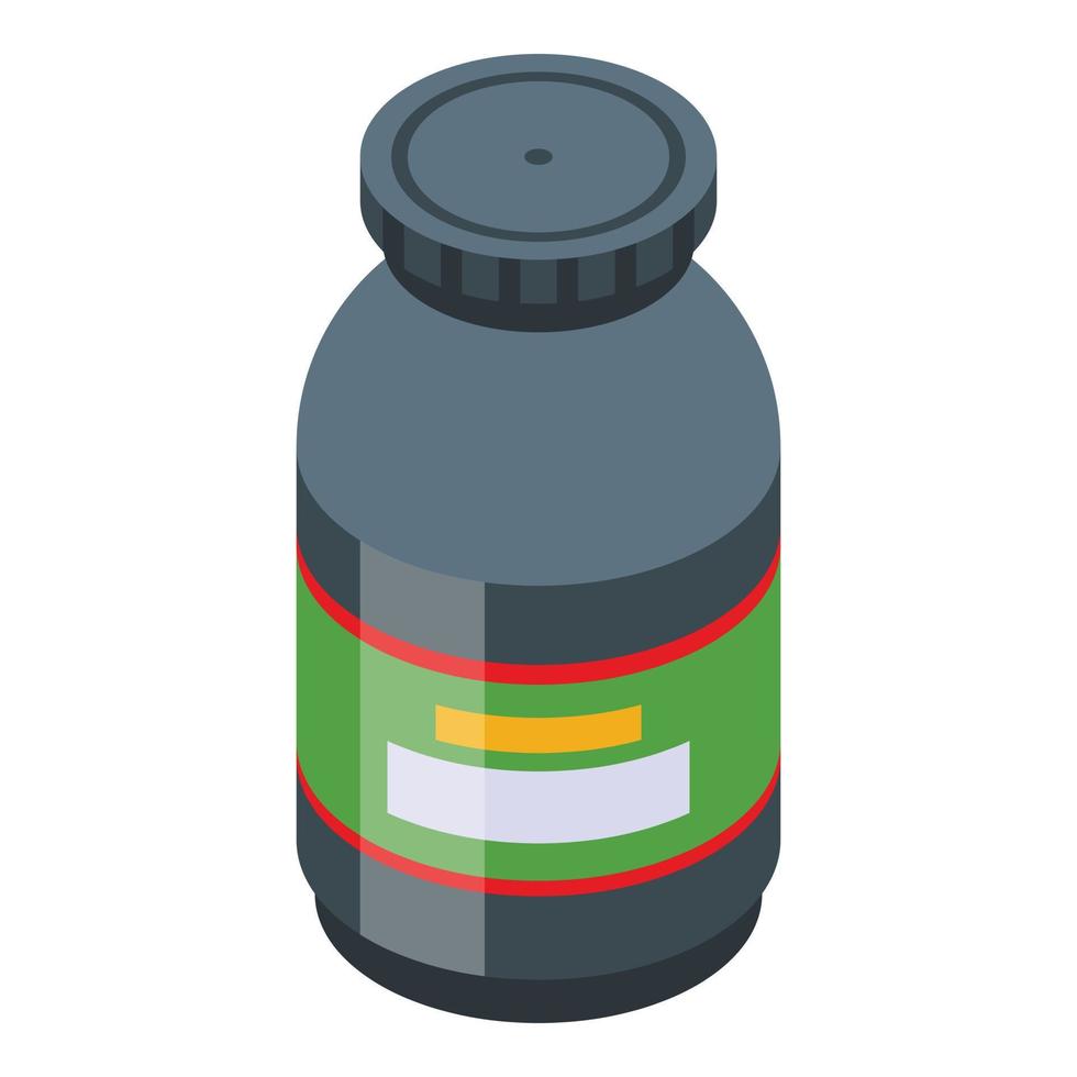 ícone de frasco de plástico de nutrição esportiva, estilo isométrico vetor