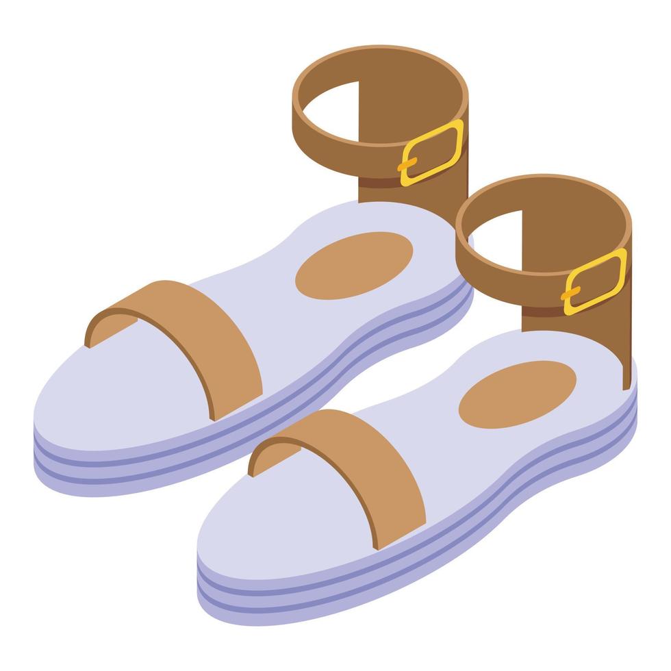 ícone de sandálias da moda, estilo isométrico vetor