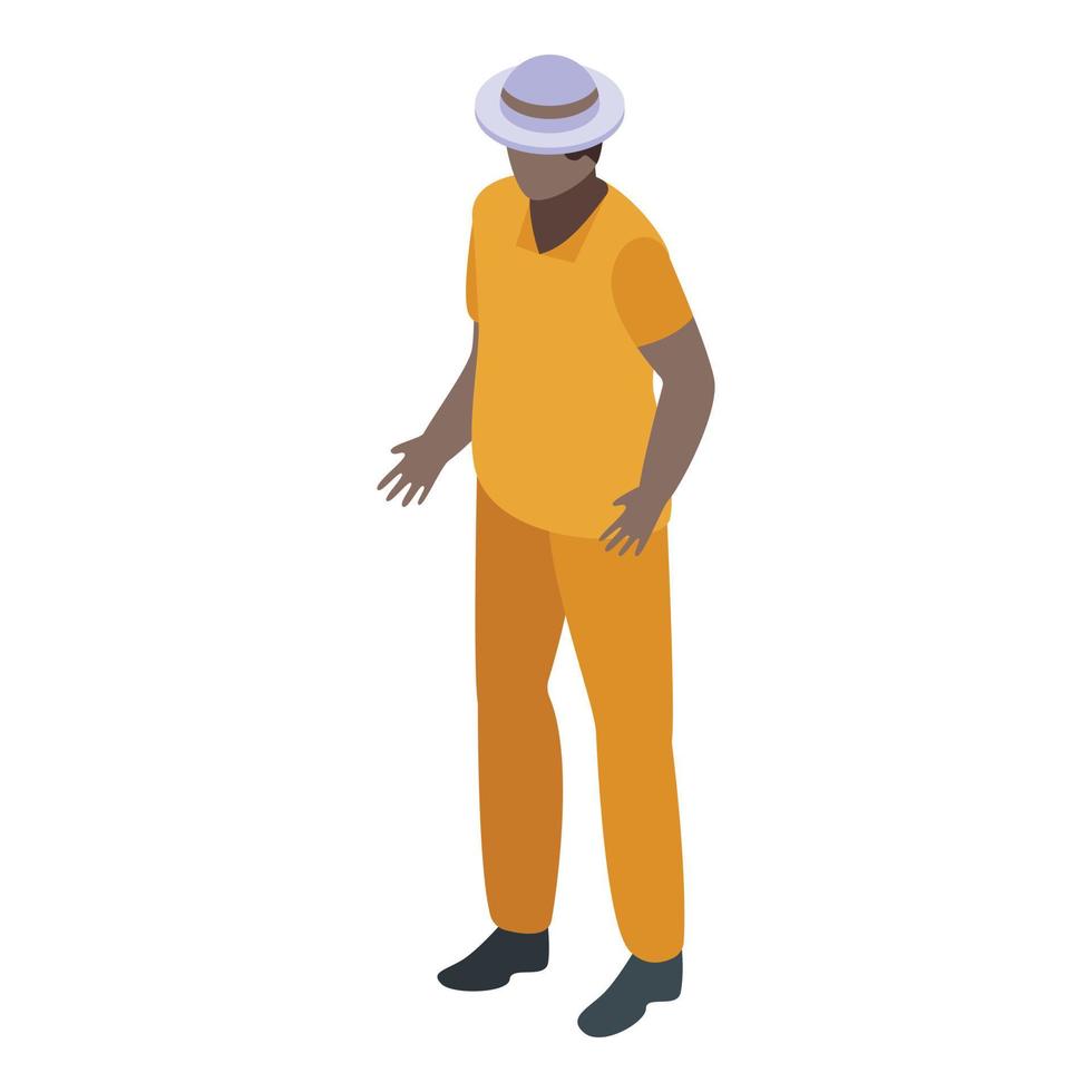 ícone de personagem homem africano, estilo isométrico vetor