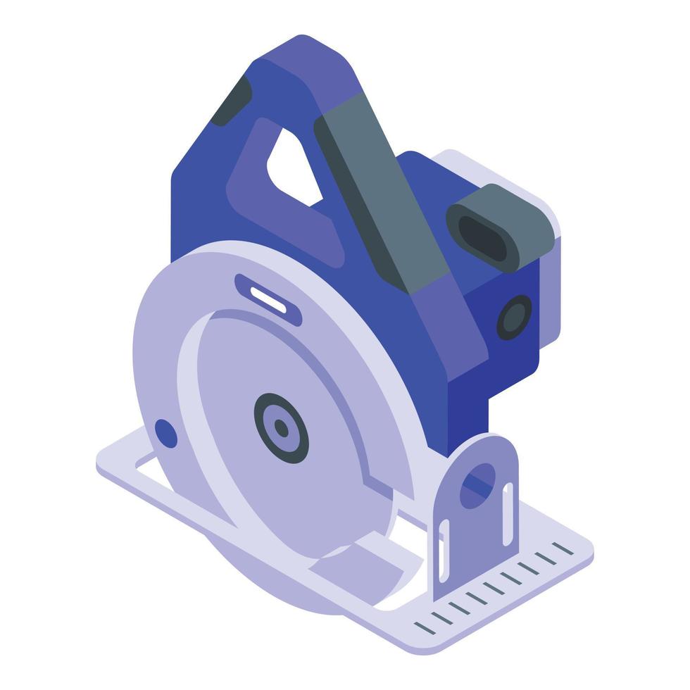 ícone de serra circular protegido, estilo isométrico vetor