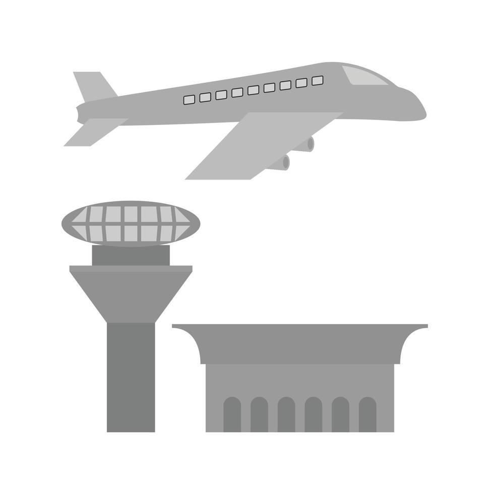 ícone plano em escala de cinza do aeroporto vetor