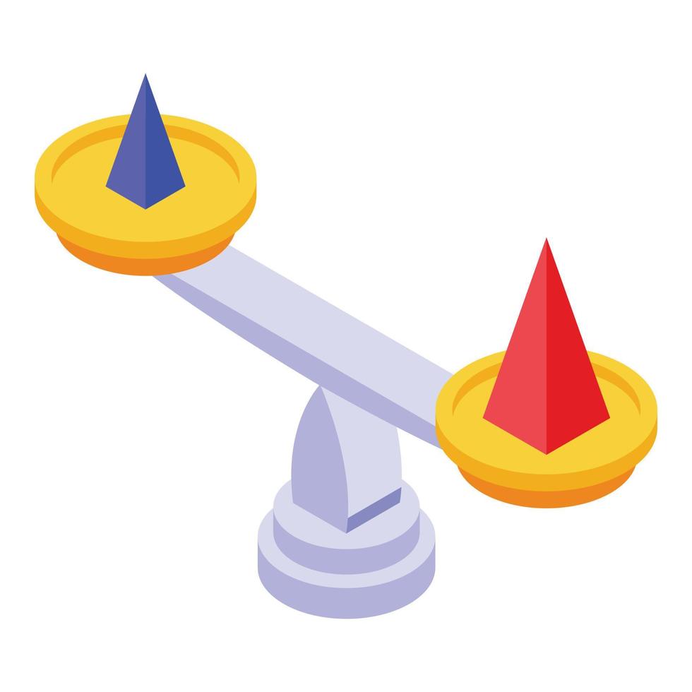 ícone de comparação de pirâmide, estilo isométrico vetor