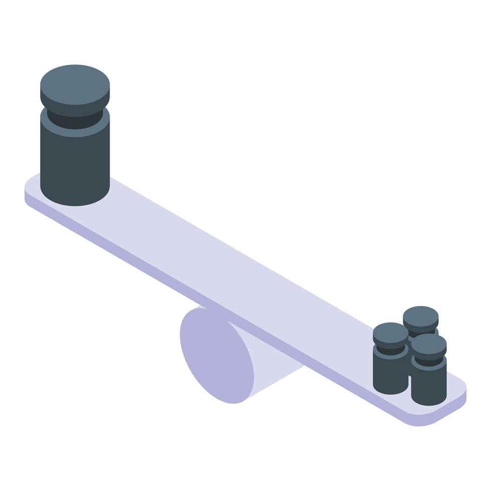 ícone de comparação de peso, estilo isométrico vetor