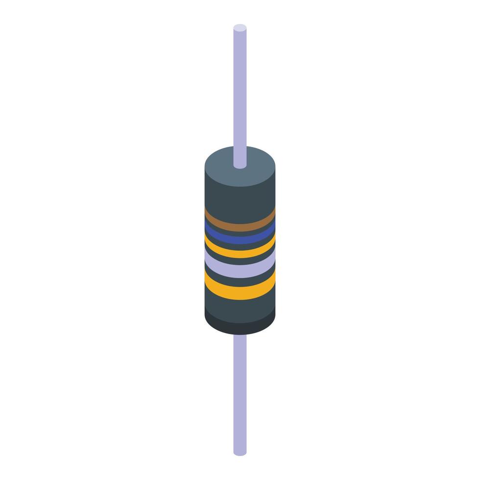 ícone de capacitor de poliéster, estilo isométrico vetor