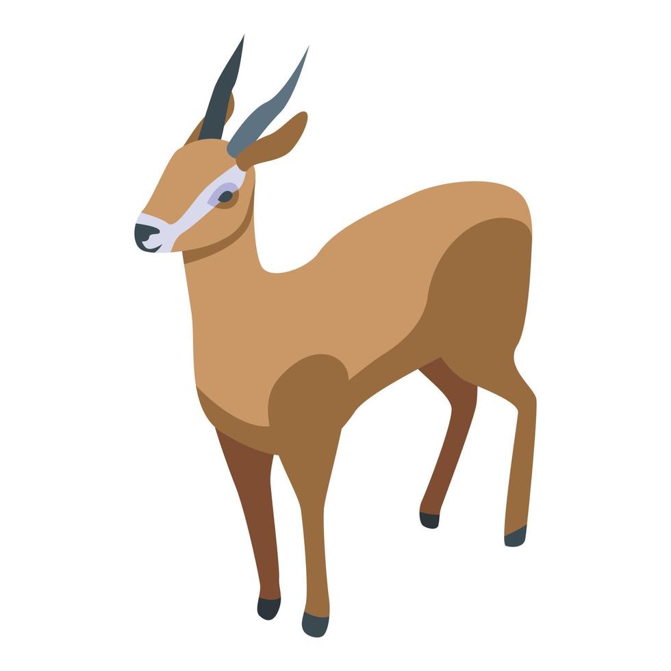 ícone de gazela do zoológico, estilo isométrico vetor