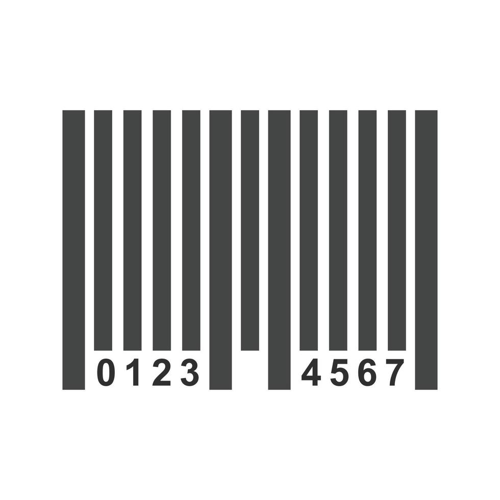 ícone de escala de cinza plano de código de barras vetor