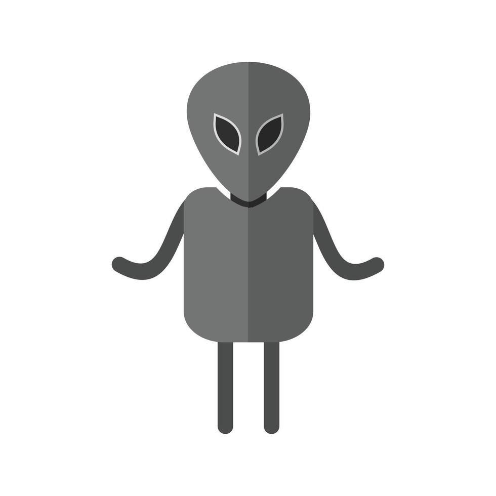 alien ii plana ícone em tons de cinza vetor