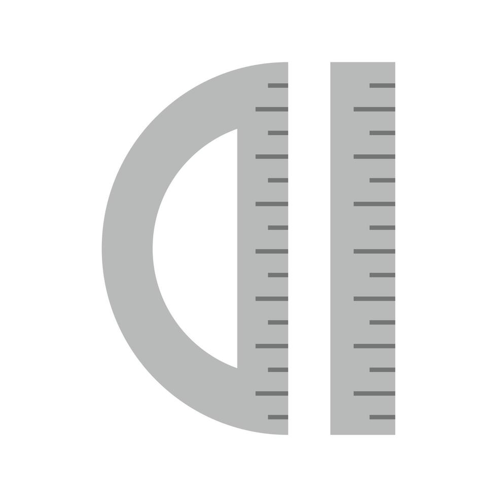 ferramentas de geometria i ícone plano em tons de cinza vetor