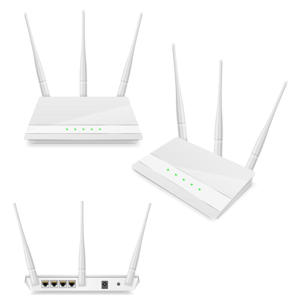 roteador wi-fi para ilustração vetorial de transmissão de internet isolada no fundo branco vetor
