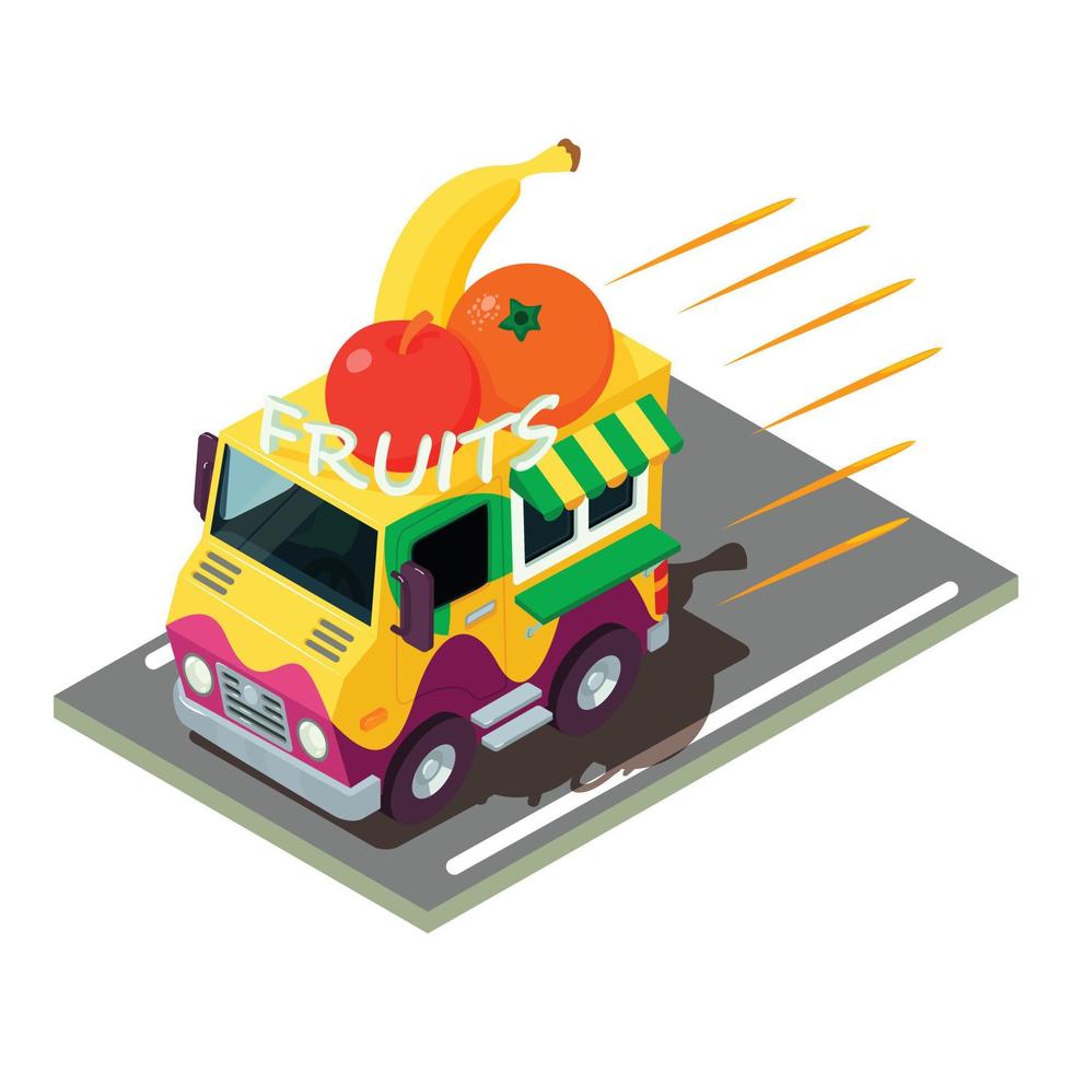 ícone de entrega de frutas, estilo isométrico vetor