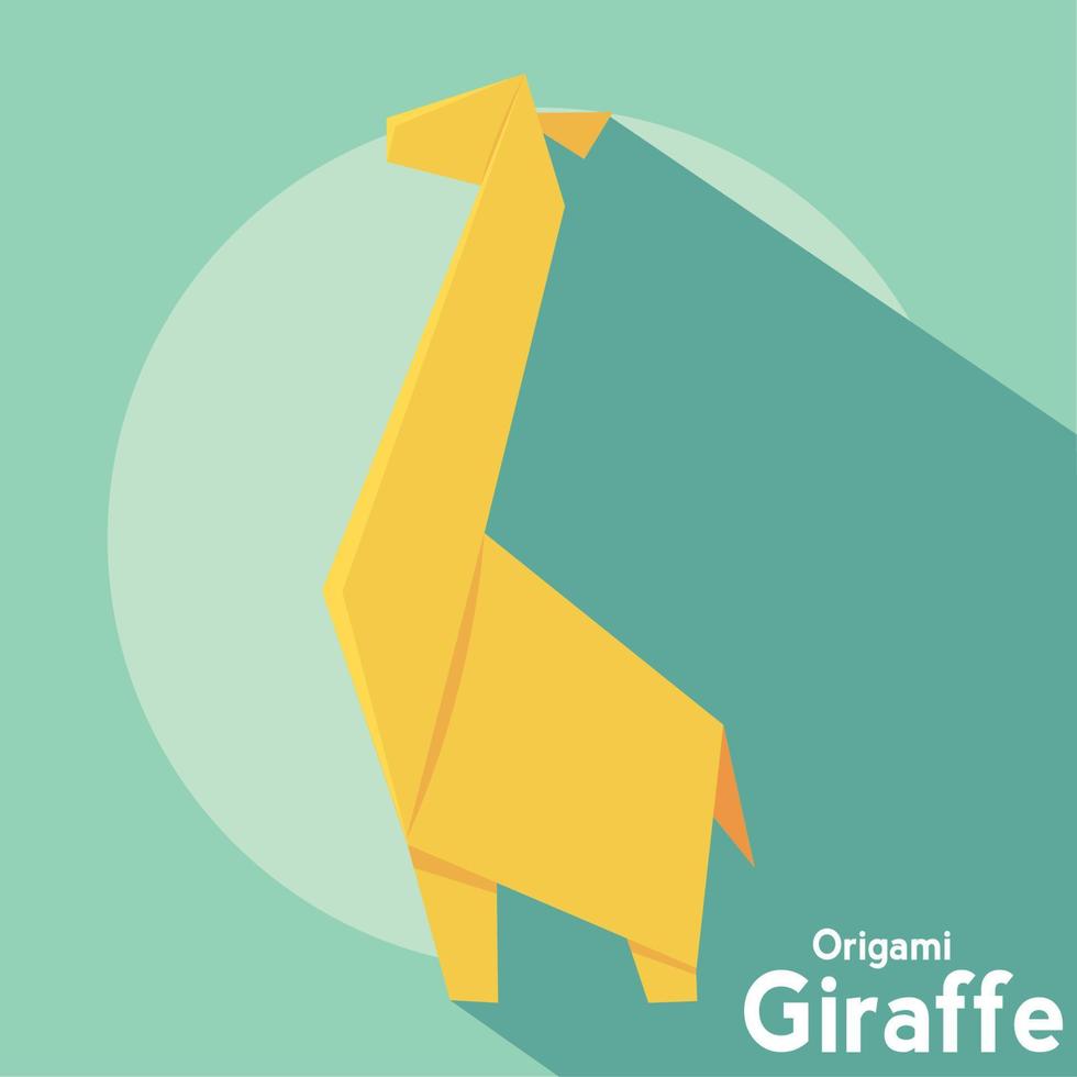 ilustração vetorial de design plano de ícone de origami de girafa isolada vetor