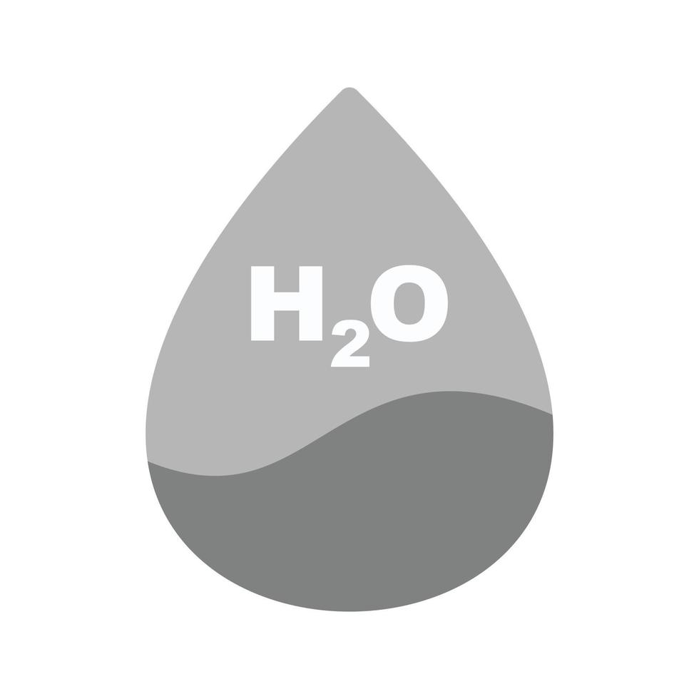 ícone plano de escala de cinza de gota de água vetor