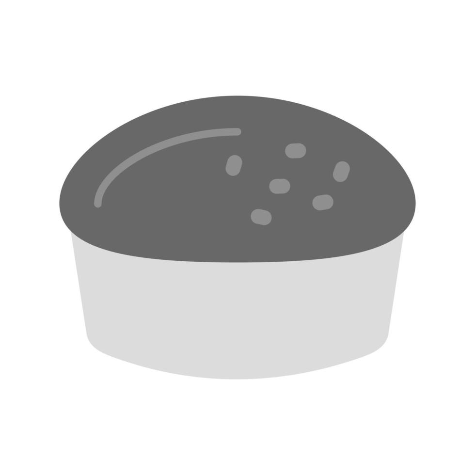 ícone de escala de cinza plano de pão de bolinho vetor
