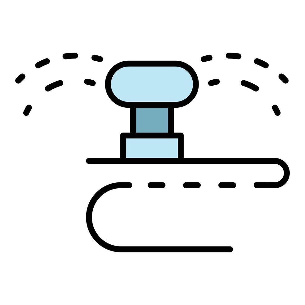 vetor de contorno de cor de ícone de irrigação de mangueira de jardim