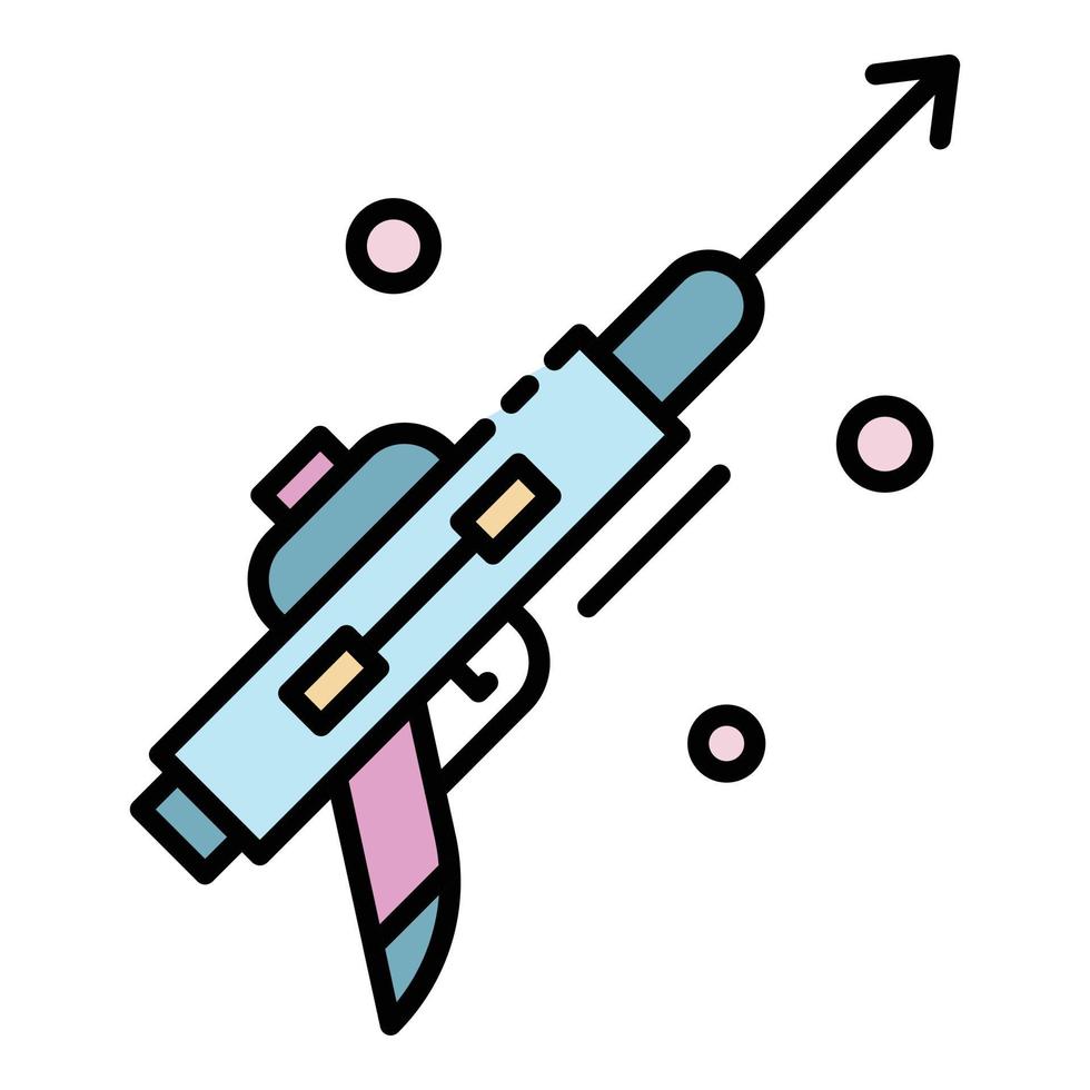 vetor de contorno de cor de ícone de pistola de caça subaquática