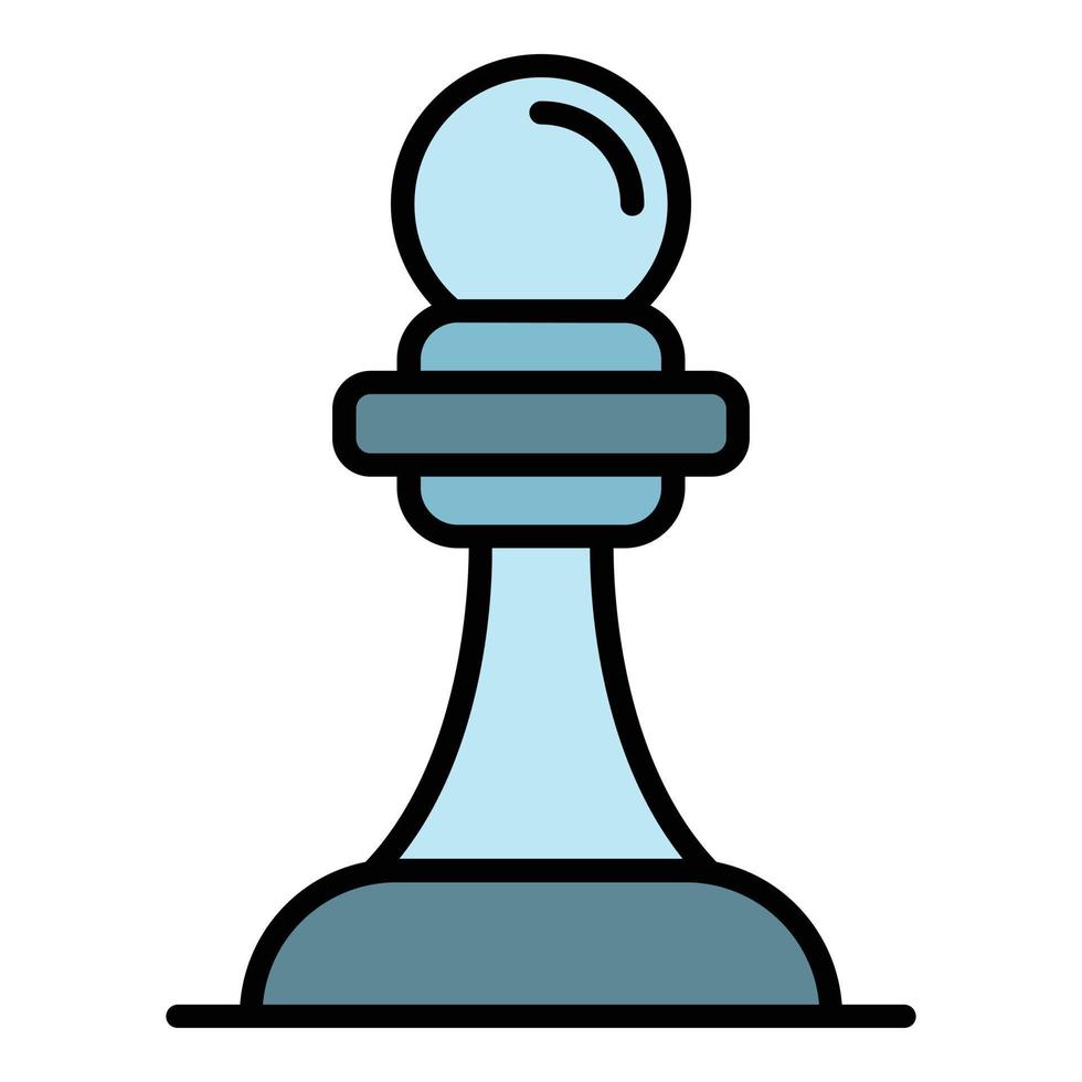 vetor de contorno de cor de ícone de peão de xadrez