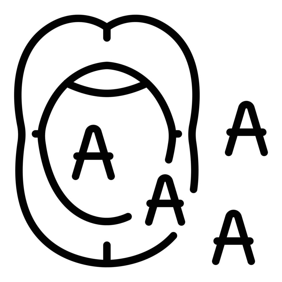 vetor de contorno de ícone de boca falando. fala humana