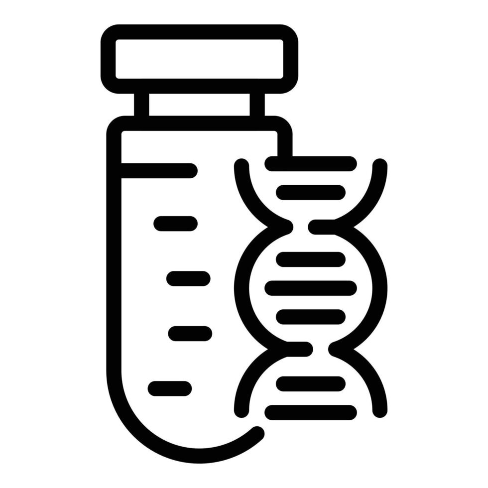 vetor de contorno do ícone de teste de DNA. teste genético