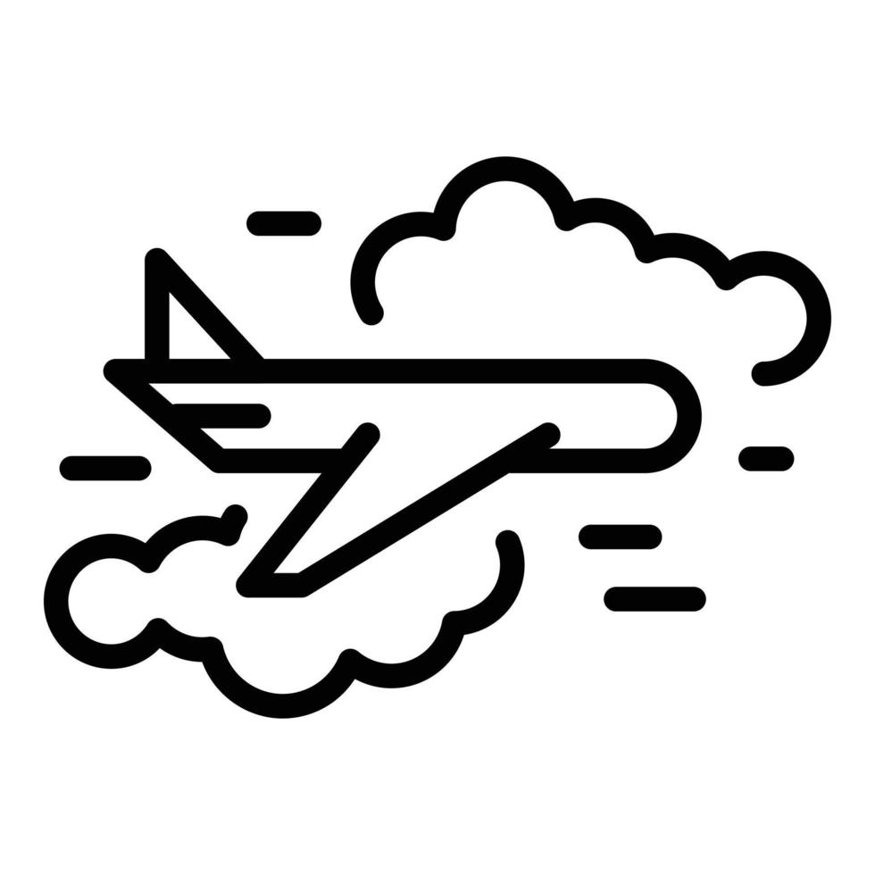 vetor de contorno de ícone de avião voador. viagem no céu