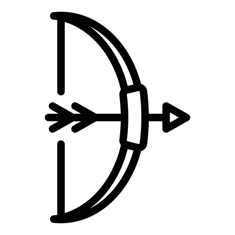 vetor de contorno do ícone do tiro com arco olímpico. flecha de arqueiro