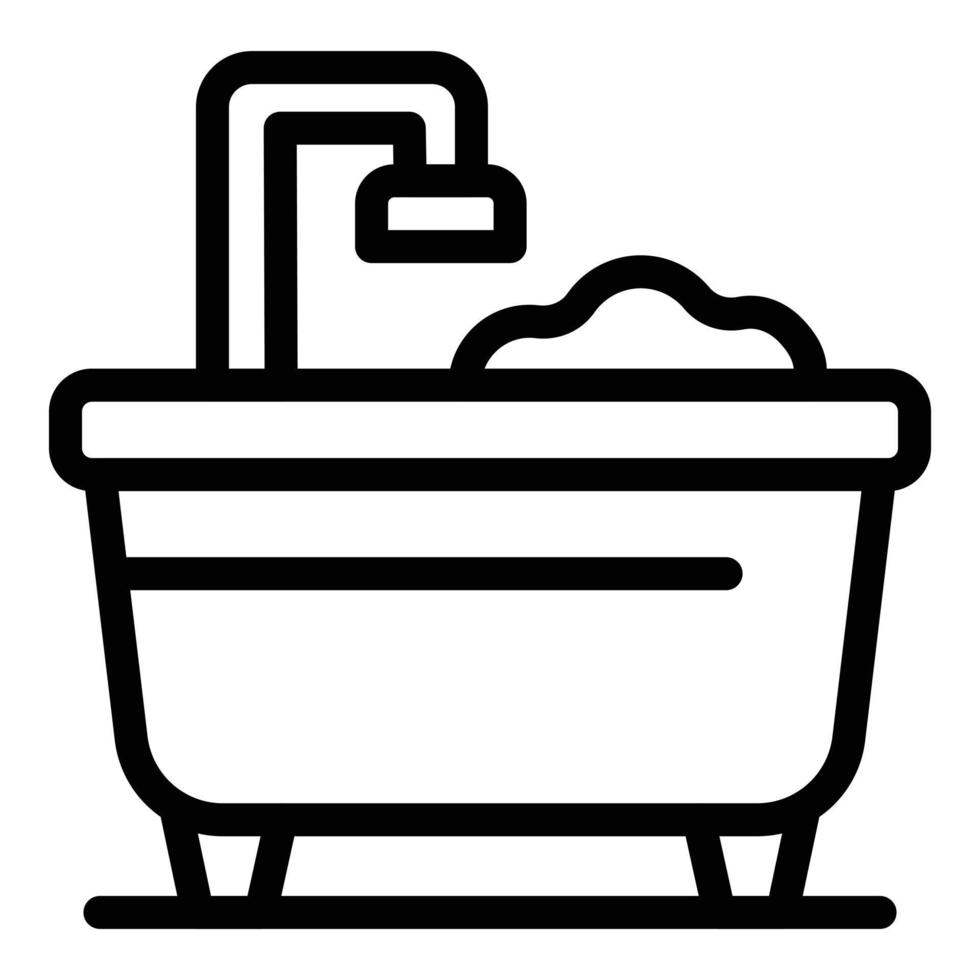 ícone de banho de espuma de sabão, estilo de estrutura de tópicos vetor