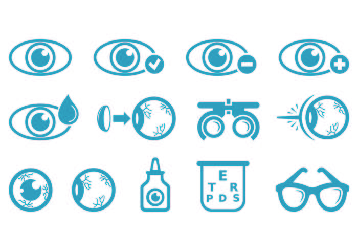 Conjunto de ícones de teste de olho vetor