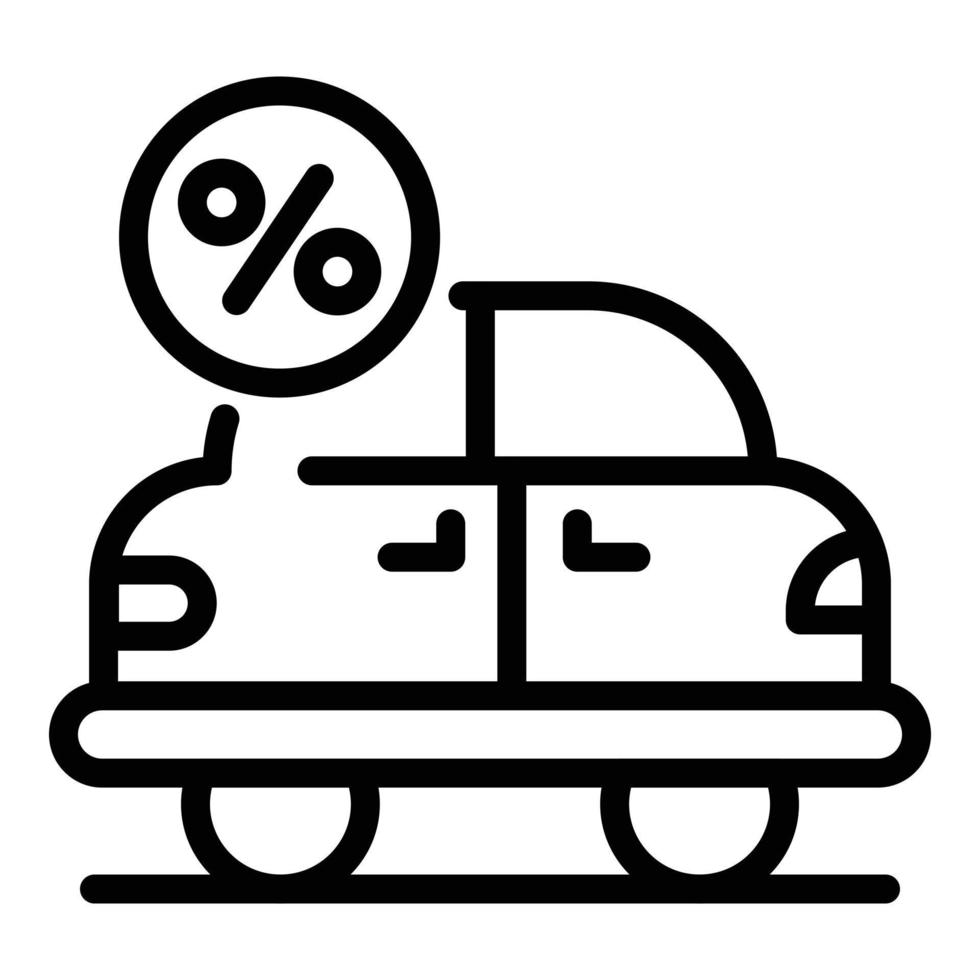 ícone de locação de carro, estilo de estrutura de tópicos vetor