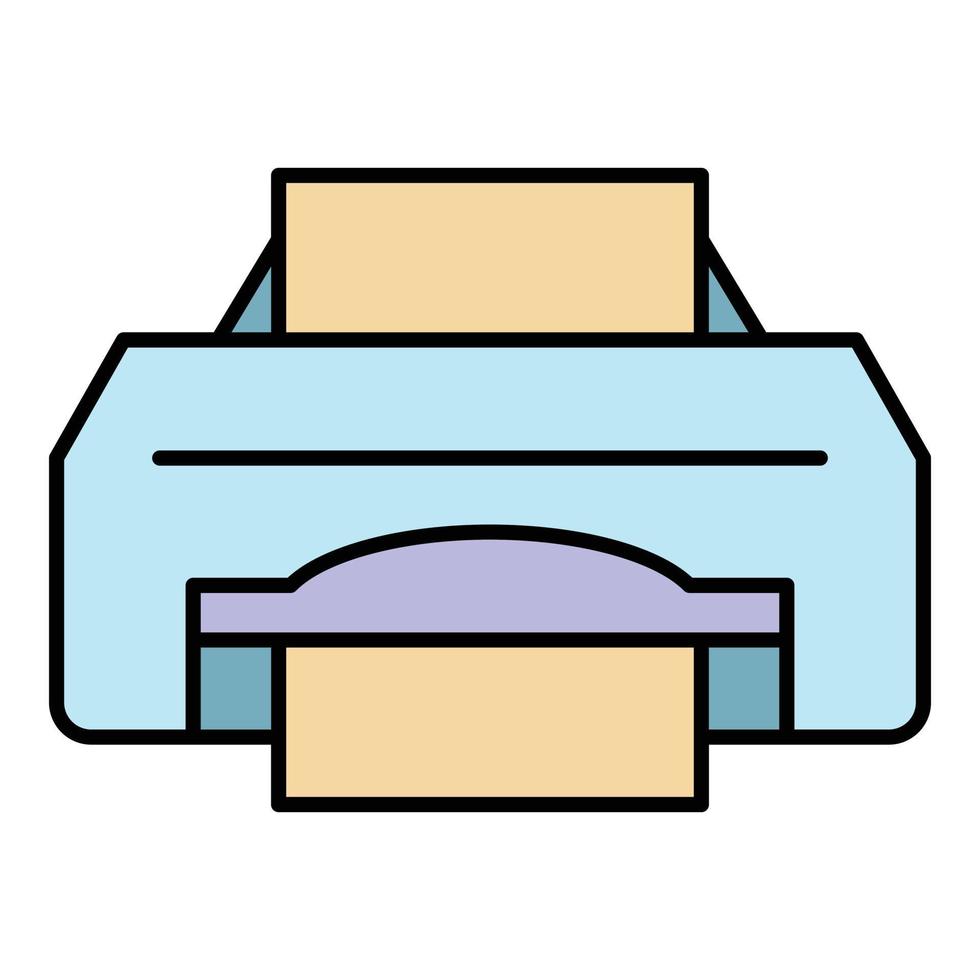 vetor de contorno de cor de ícone de impressora a jato de tinta
