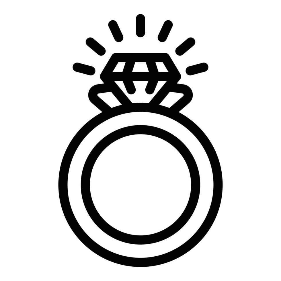 ícone de anel de cristal, estilo de estrutura de tópicos vetor