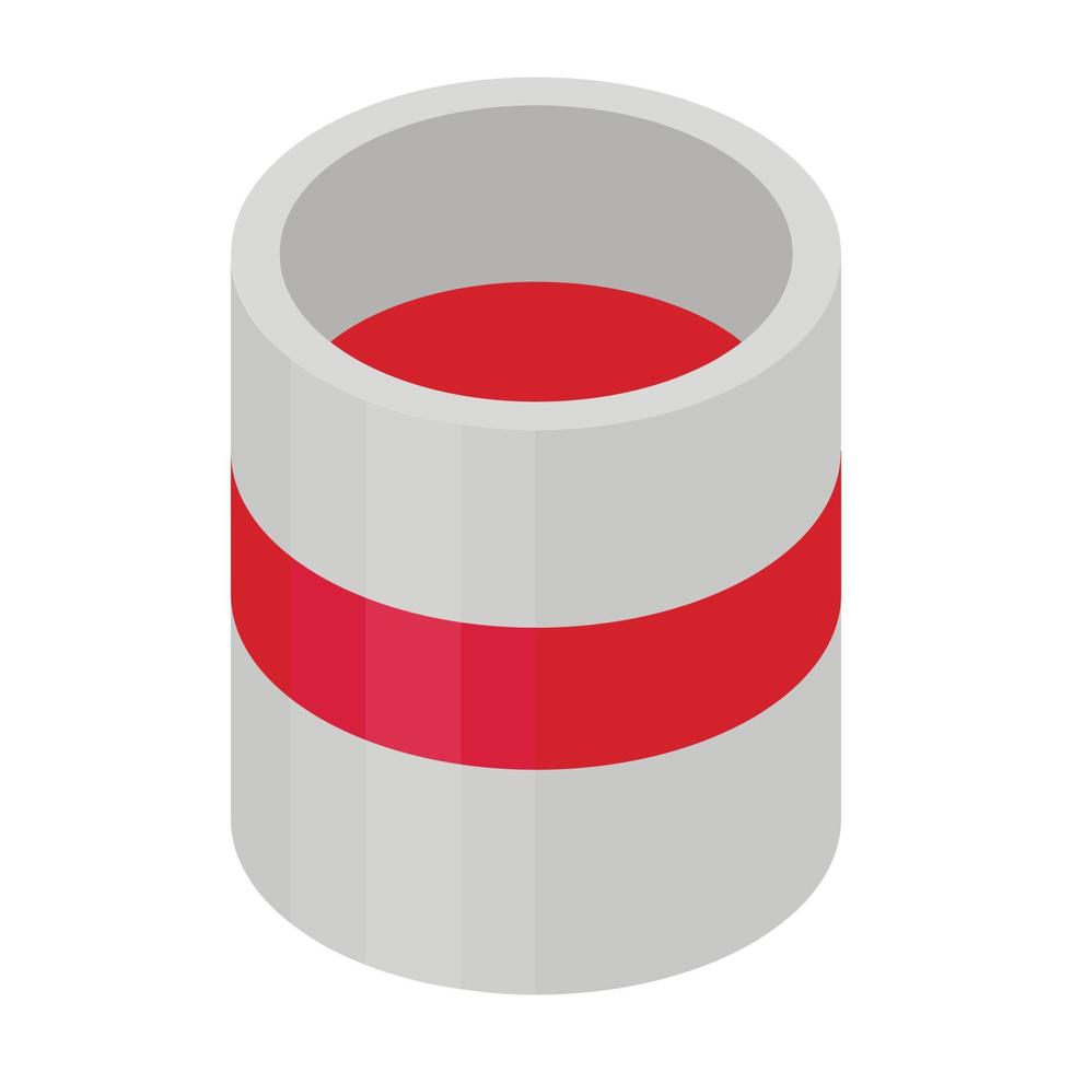 ícone de balde de tinta vermelha, estilo isométrico vetor