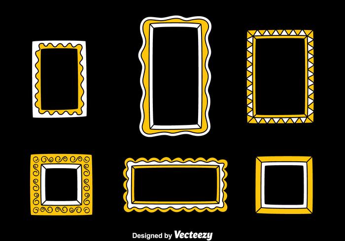 Moldura De Foto Em Branco E Amarelo Vector De Cores