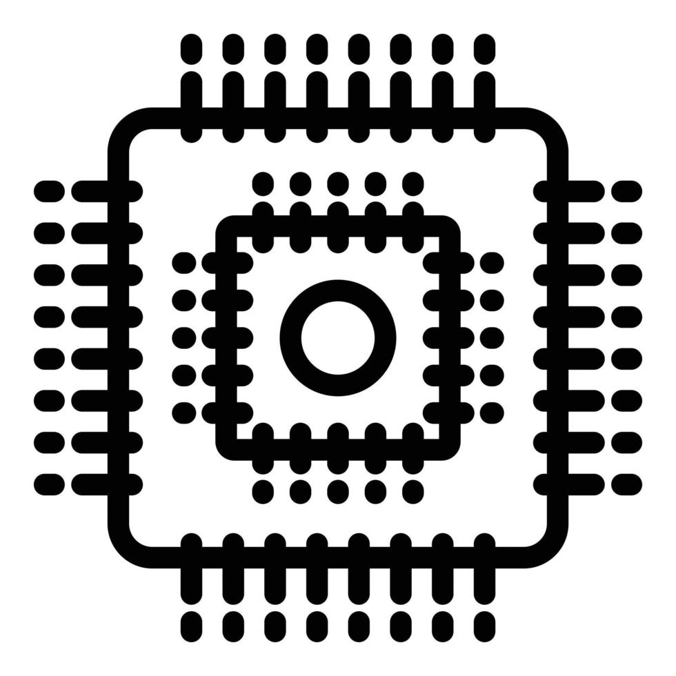 ícone do processador de engenheiro, estilo de estrutura de tópicos vetor