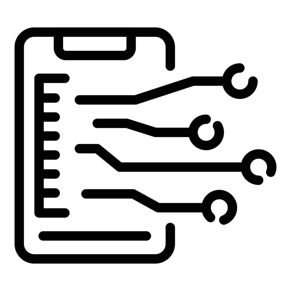 ícone do esquema de comunicação do smartphone, estilo de estrutura de tópicos vetor