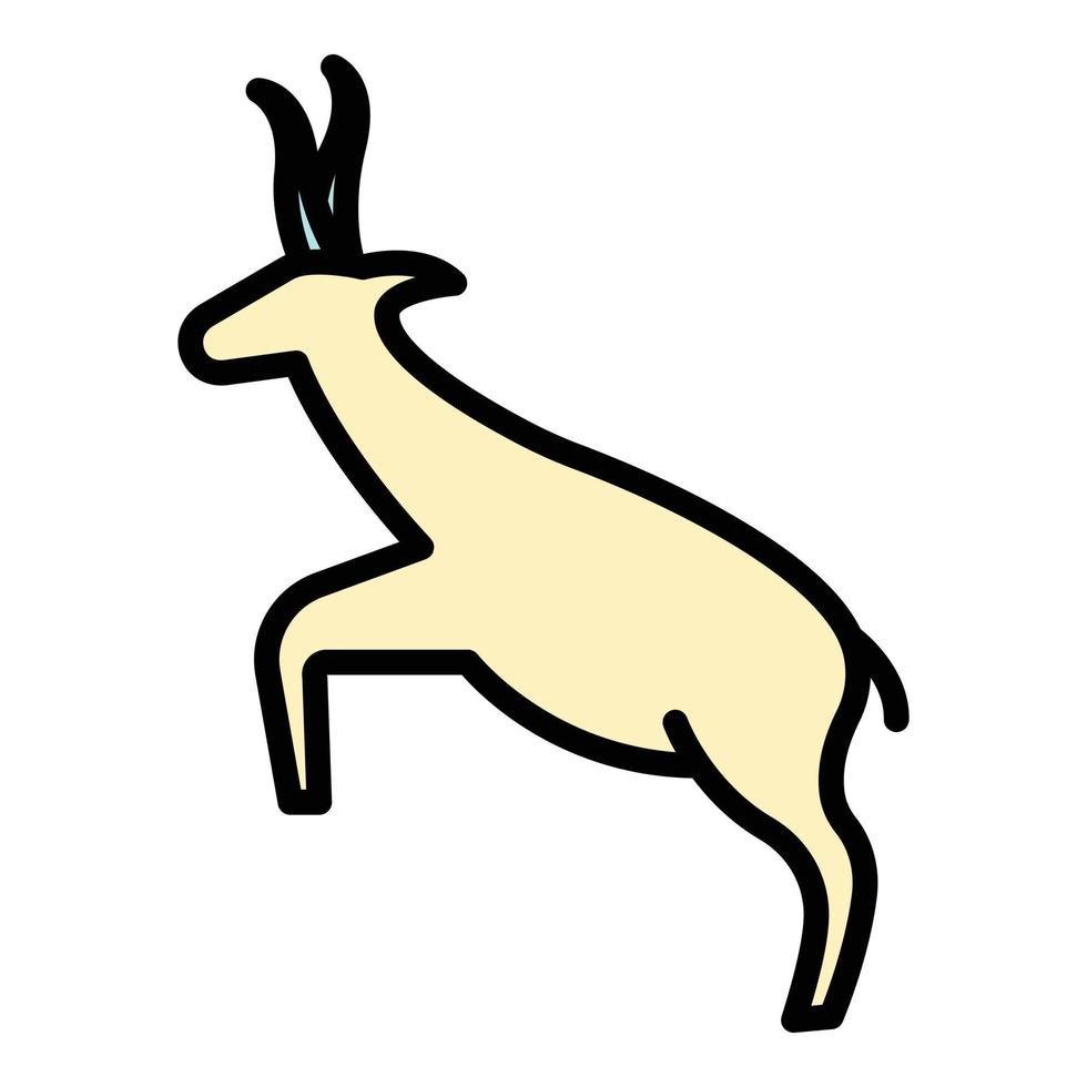 vetor de contorno de cor de ícone de gazela em execução