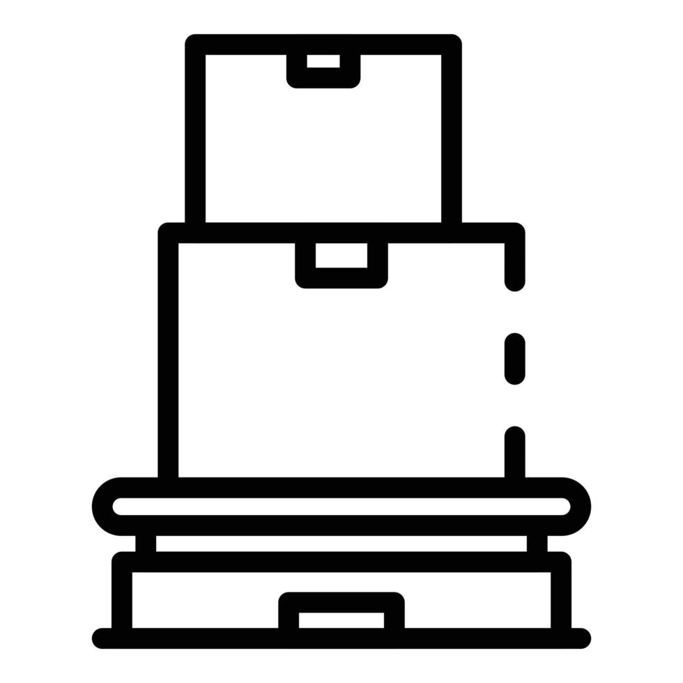 ícone de palete de encomendas, estilo de estrutura de tópicos vetor
