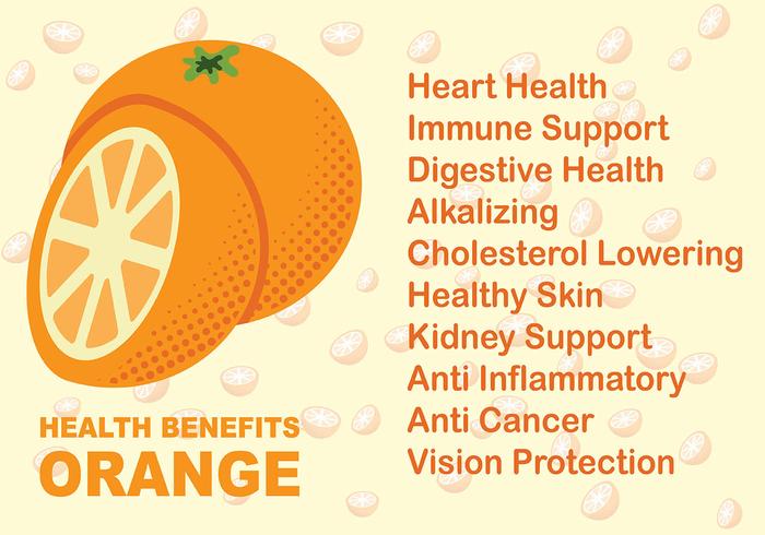 Vector de Benefícios de Saúde de Orange Fruit