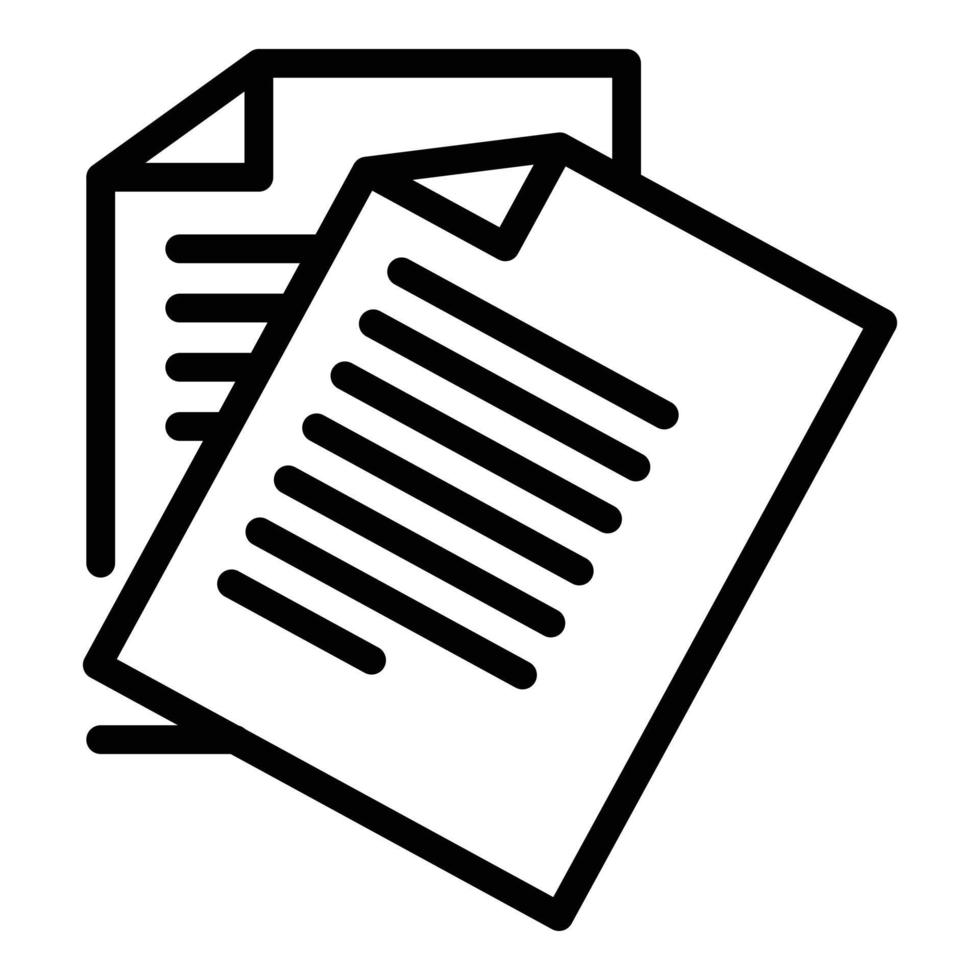 ícone de papéis de escritório, estilo de estrutura de tópicos vetor