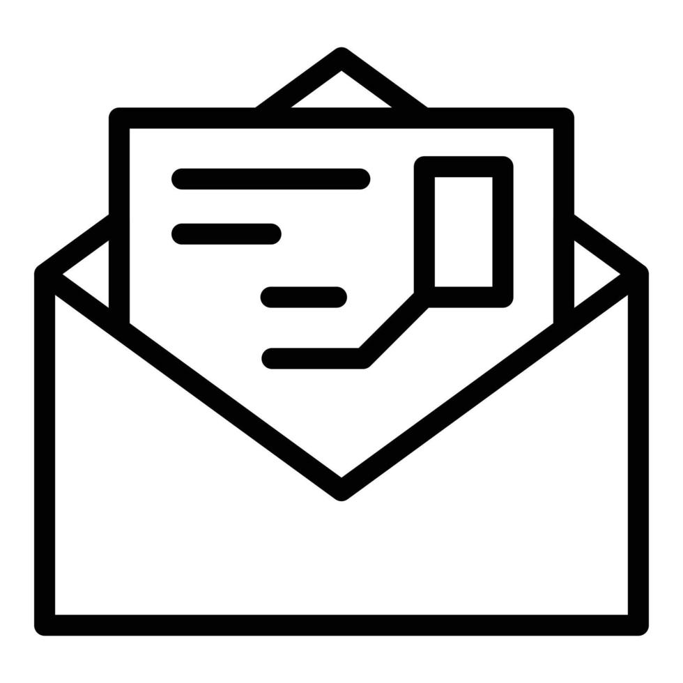 vetor de contorno do ícone de correio. carta de e-mail