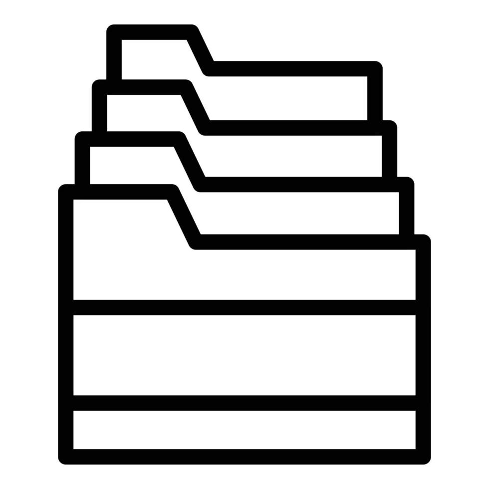 vetor de contorno do ícone de pilha de pasta. arquivar documento