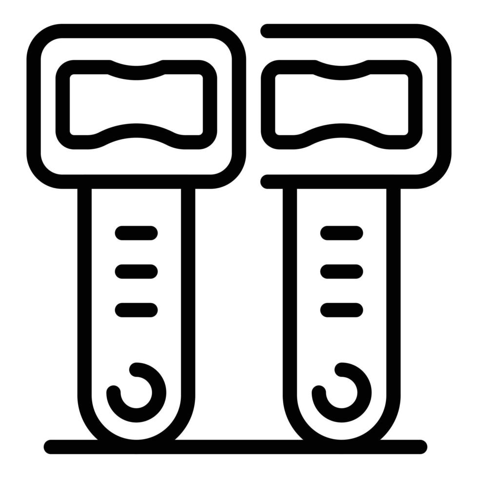 ícone de dois abridores de garrafa, estilo de estrutura de tópicos vetor