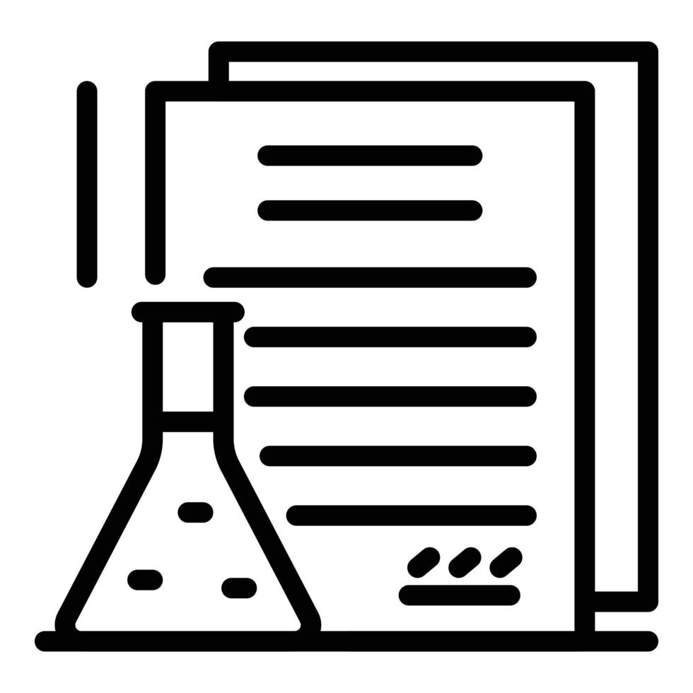 ícone de perícia criminal química, estilo de estrutura de tópicos vetor