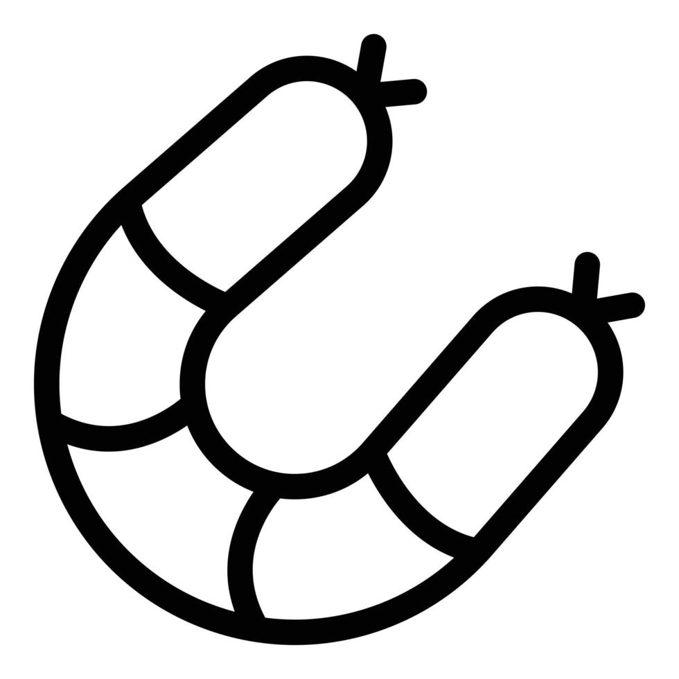 ícone de salsicha frankfurter, estilo de estrutura de tópicos vetor