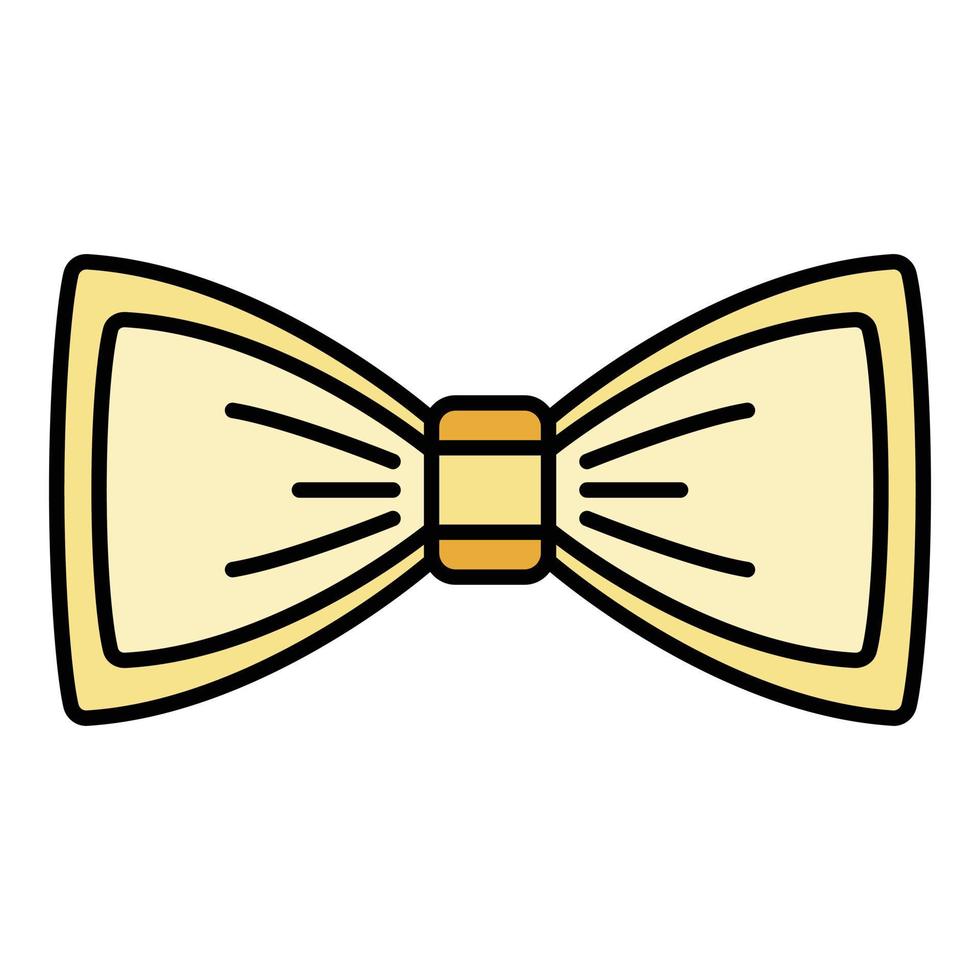 vetor de contorno de cor de ícone de gravata borboleta de mulher