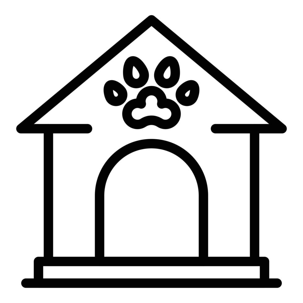 ícone da casa de cachorro, estilo de estrutura de tópicos vetor